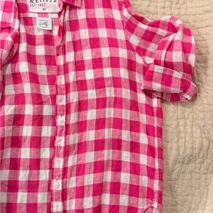 Frank & Eileen “Eileen” Pink and White Plaid linen Shirt